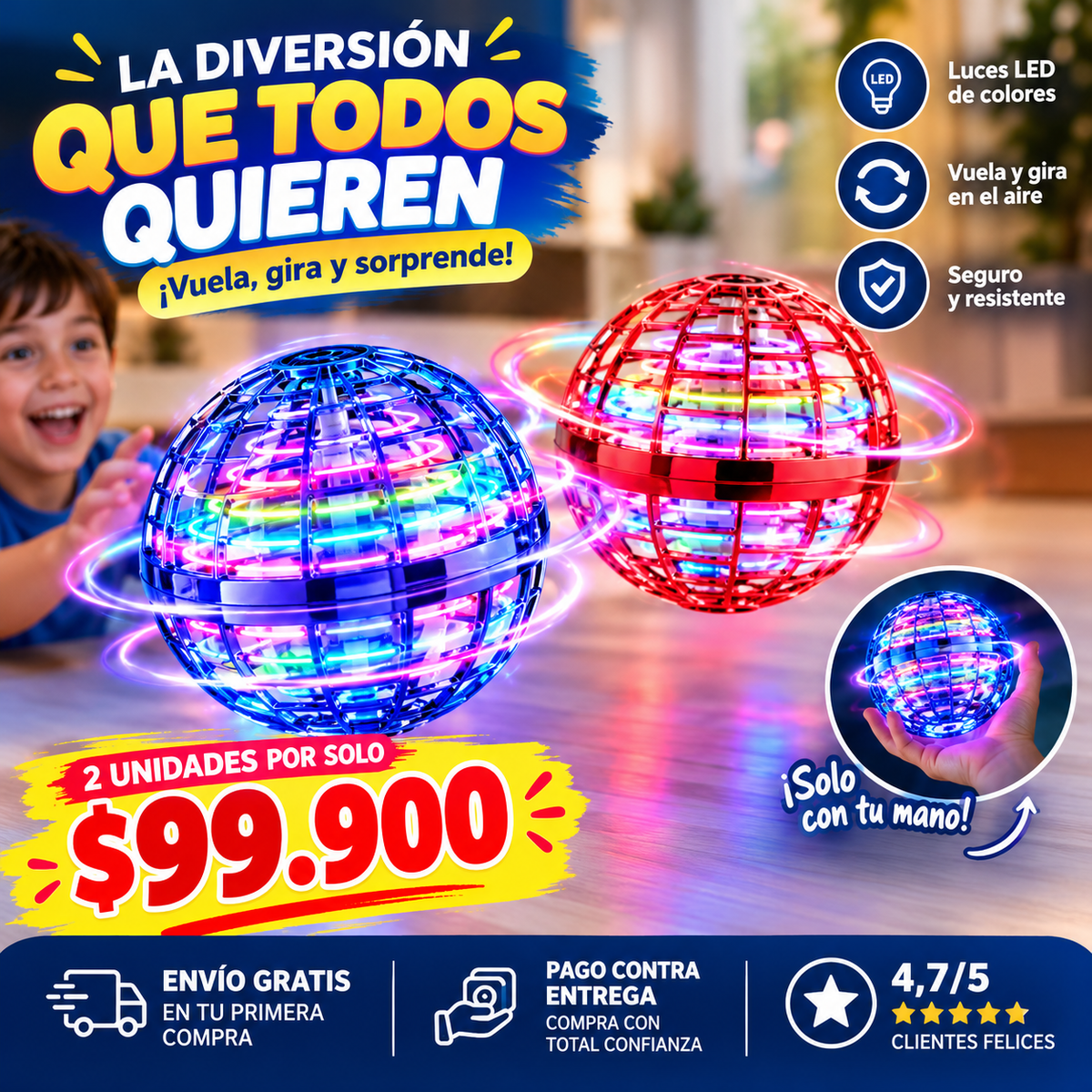Esfera Voladora LED! 🌈🪄